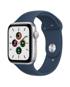 Apple Watch SE GPS 44 mm Prateado com bracelete desportiva azul abissal